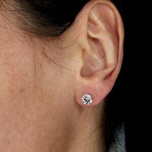 14Kt Gold 1 Ct Single Lab Grown Diamond Stud Earrings